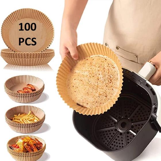 Imagem de 100 Formas Descartáveis p/ Air Fryer 16cm Papel