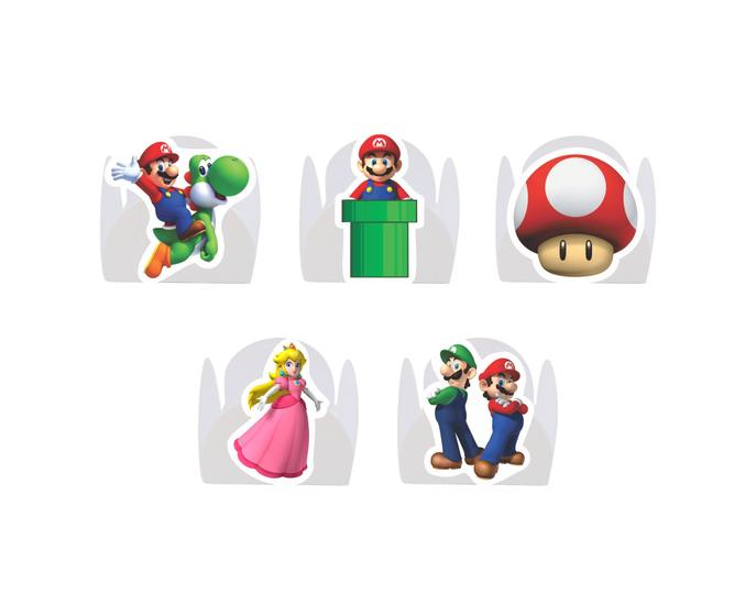 Imagem de 100 Forminha para Doce modelo petala personalizada com Aplique - Super Mario