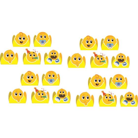 Imagem de 100 Forminhas para doces 4 pétalas emoji baby - Envio Imediato