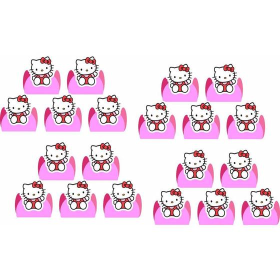 Imagem de 100 Forminhas para doces 4 pétalas Hello Kitty - Envio Imediato