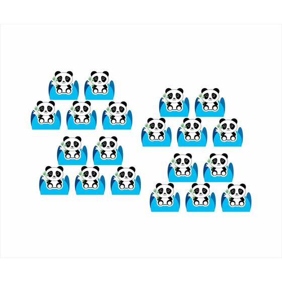 Imagem de 100 Forminhas para doces Panda (azul) - Envio Imediato