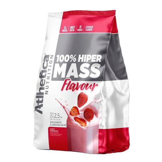 Imagem de 100% Hiper Mass Flavor 2,5Kg - Atlhetica - Morango