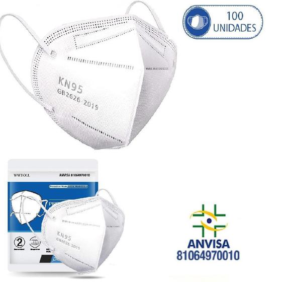 100 Máscaras Respiratórias Kn95 Pff2 Wwdoll 5 Camadas Branca é boa?