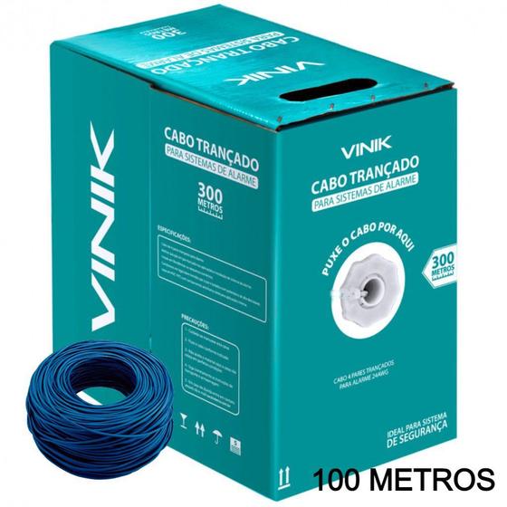 Imagem de 100 Metros Cabo De Rede Cftv Alarme Cat5 4 Pares Azul U/utp