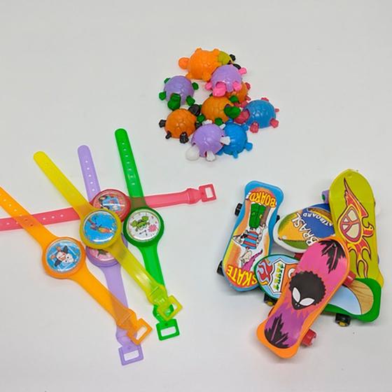 Imagem de 100 Mini Brinquedos Lembrancinha Sacolinha Atacado Infantil