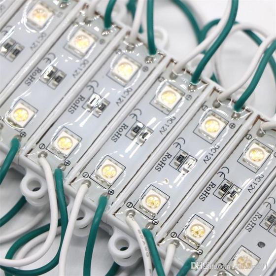 100 Módulos De Led Verdes Resinados 2 Pontos 0,48w IP65 Letra Caixa ...