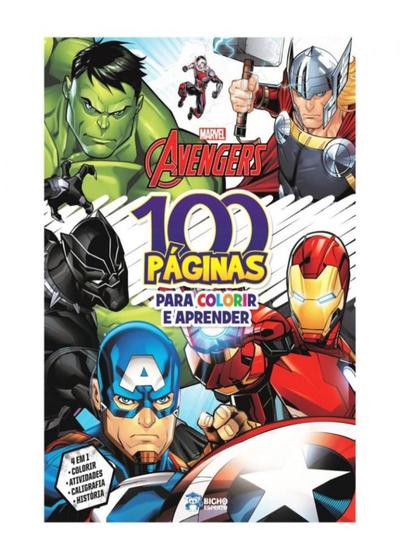 Imagem de 100 Páginas para Colorir e Aprender - Vingadores - Bicho Esperto