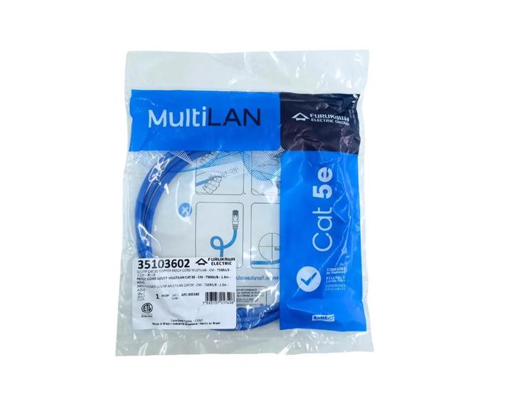 Imagem de 100 Patch Cord Furukawa Multilan Cat5e 1,5mt Azul 35103602