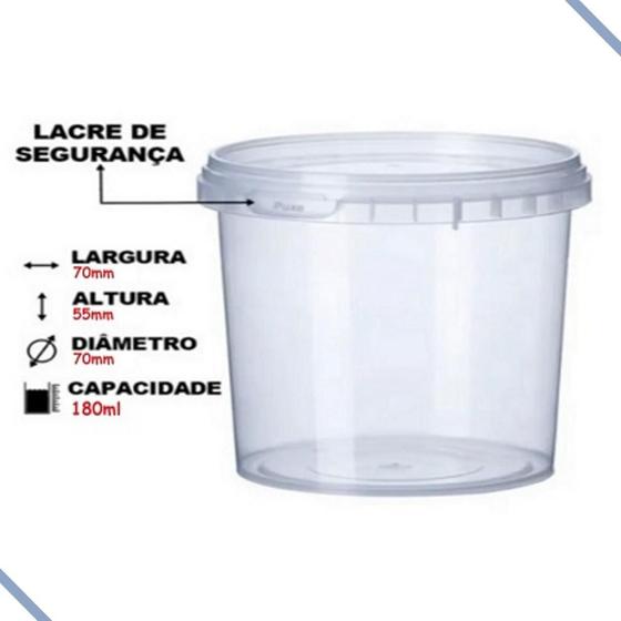 Imagem de 100 Potes Redondo Lacre 180Ml Bolo No Pote