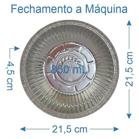Imagem de 100 Prato de Alumínio Marmitex 850ml com Tampa a Máquina