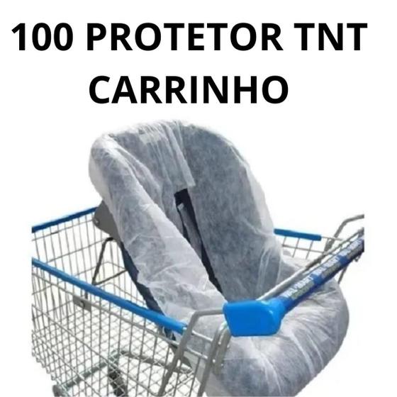 Imagem de 100 Protetor Tnt Descartável Carrinho Supermercado Caderinha