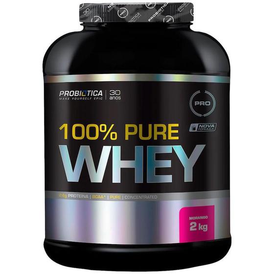 Imagem de 100% Pure Whey - 2kg - Morango - Probiótica