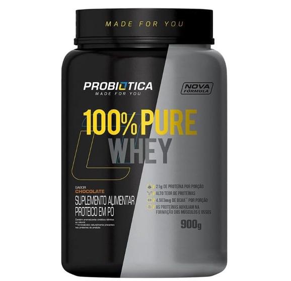 Imagem de 100% pure whey pote 900g chocolate - probiotica