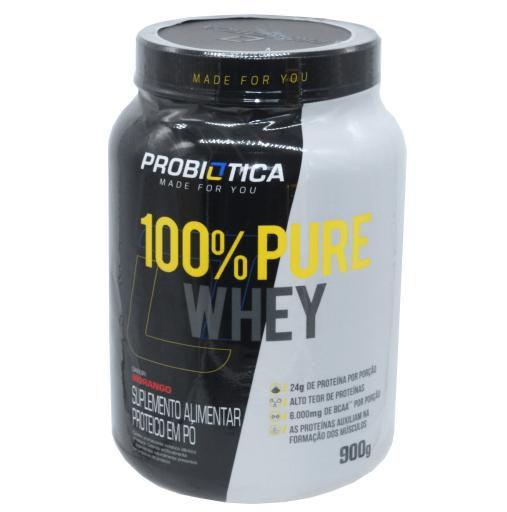 Imagem de 100% Pure Whey Proteina Sabor Morango Probiotica 900gr