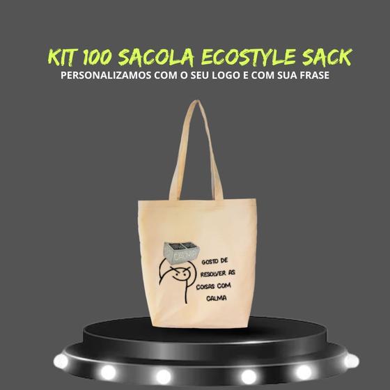 Imagem de 100 Sacolas Ecostyle Sack Personalizadas