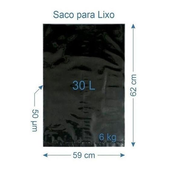 Imagem de 100 Sacos Para Lixo Preto Reforçado 30 Litros