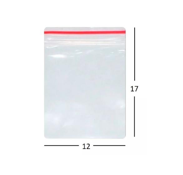 100 Sacos Saquinho Zip Lock Hermético 12x17cm Plastico - Talge Imagem de 100 Sacos Saquinho Zip Lock Hermético 12x17cm Plastico