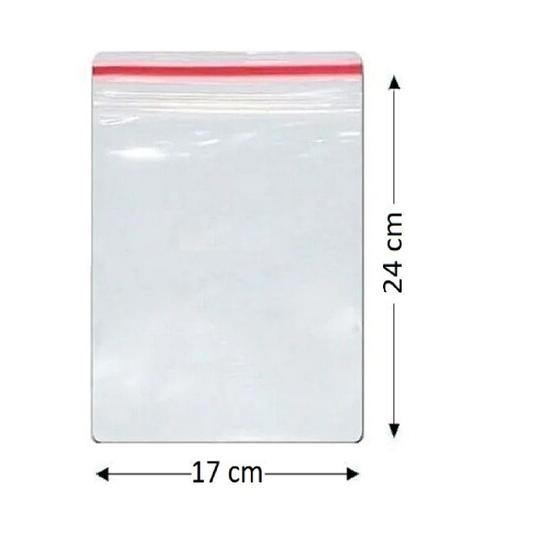 100 Sacos Saquinho Zip Lock Hermético 17x24 Plastico - Talge Imagem de 100 Sacos Saquinho Zip Lock Hermético 17x24 Plastico