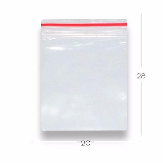 Imagem de 100 Sacos Saquinho Zip Lock Hermético 20x28 Zip Lock