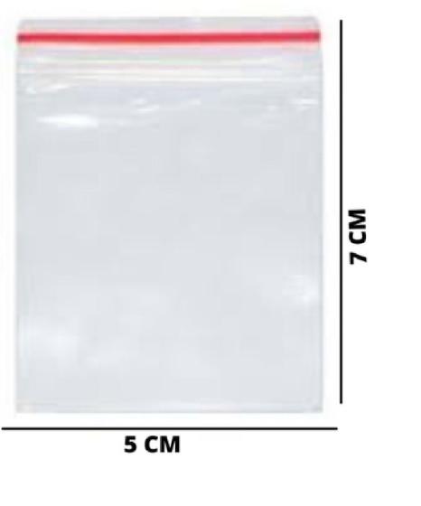 Imagem de 100 Sacos Saquinho Zip Lock Hermético 5x7cm Plastico Zip Lock