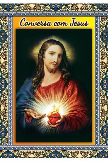 Imagem de 100 Santinhos Conversa com Jesus (oração no verso) - 7x10 cm