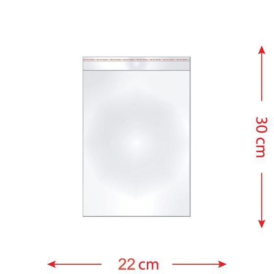 Imagem de 100 Saquinhos 22 X 30 Cm (folha A4) Autocolante Transparente
