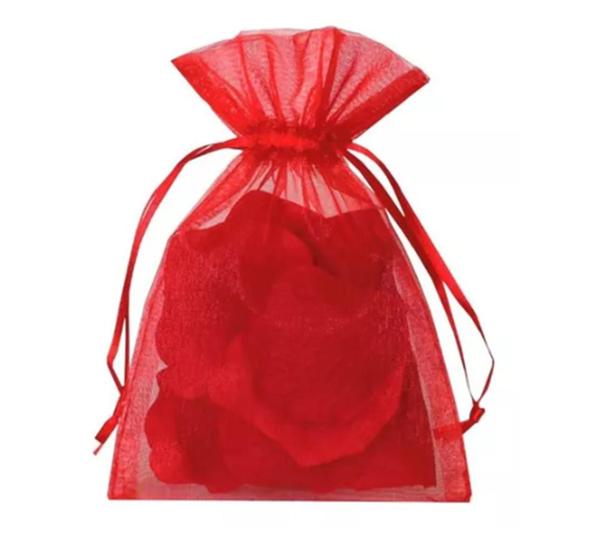 Imagem de 100 Saquinhos de organza 7x9 vermelho lembrancias artesanato