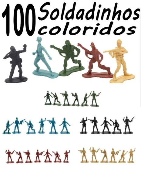 Imagem de 100 soldadinhos plasticos boneco militar miniatura guerra exército