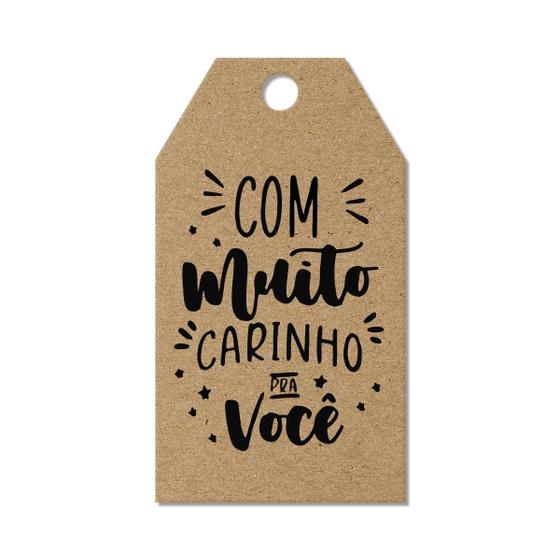 100 Tags Kraft Com Muito Carinho Para Lojas Roupas Sacolas GID
