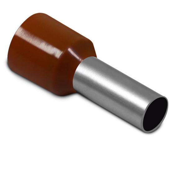 Imagem de 100 Terminal Tubular Pré-Isolado Simples 10mm Marrom E1012