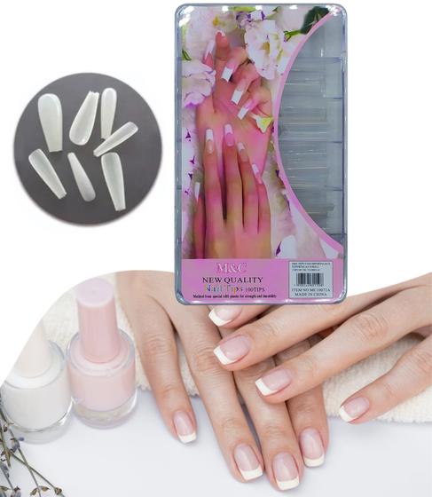 Imagem de 100 Tips Caixa Bailarina Natural  Unhas Tips Realista 