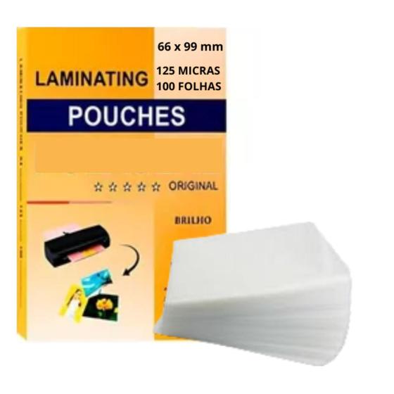 Imagem de 100 uni Plástico Para Plastificação Pouch Cpf Sus 66x99 0,05mm