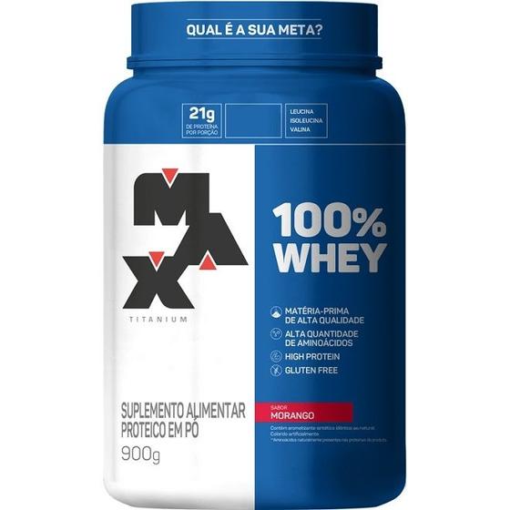 Imagem de 100% Whey (900g) - Sabor: Morango