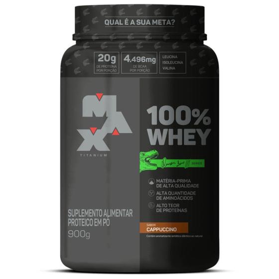 Imagem de 100% Whey Dino Pote 900g Max Titanium