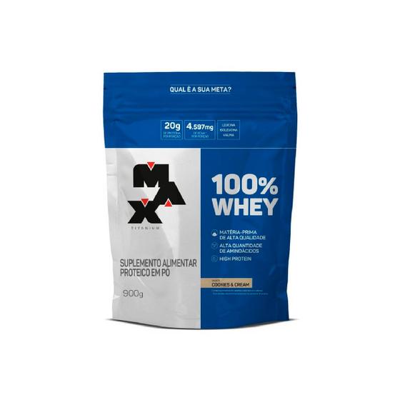 Imagem de 100% whey max titanium refil 900g - cookies