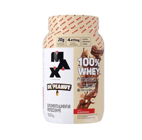 Imagem de 100% Whey Max Titanium x Dr. Peanut (900g) - Sabor: Bueníssimo