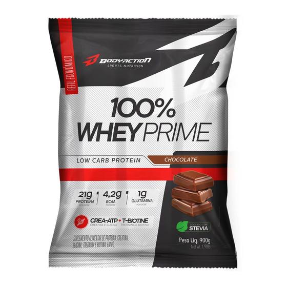 Imagem de 100% Whey Prime Refil 900g - Body Action - Chocolate