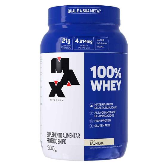 Imagem de 100 Whey Protein Concentrado 900g  Max Titanium