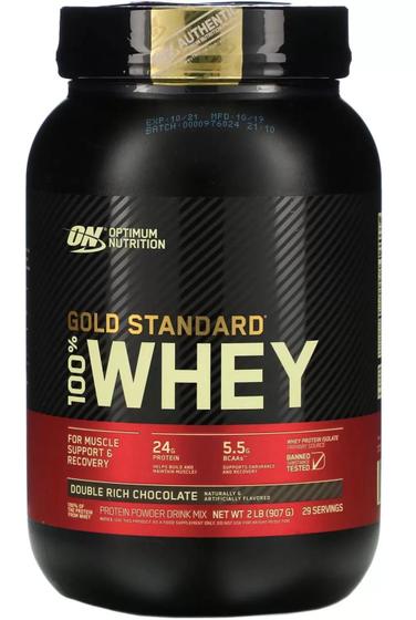 Imagem de 100% whey protein gold (909g) optimum nutrition - chocolate