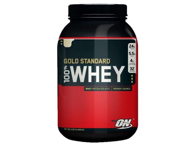 Imagem de 100% Whey Protein Gold Standard 909g  - Morango com Banana - Optimum Nutrition