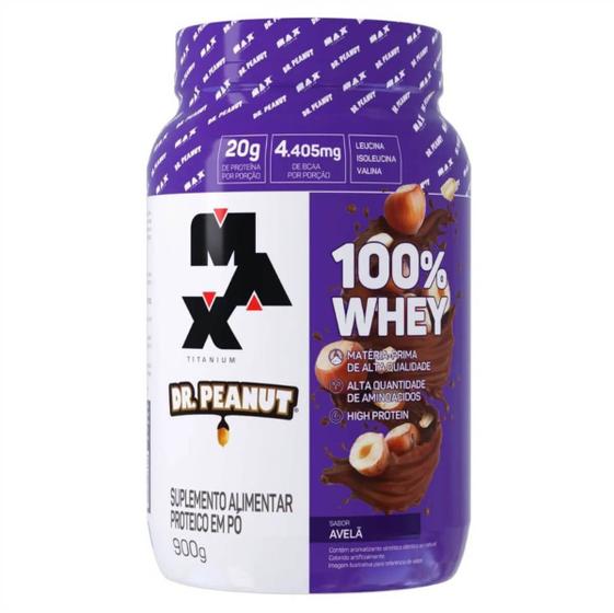 Imagem de 100% Whey Protein Max Titanium & Dr. Peanut 900g 