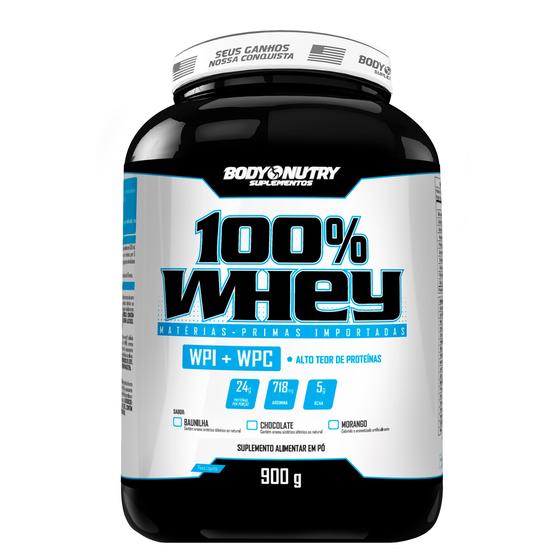 Imagem de 100% Whey Protein Wpi + Wpc, Pote de 900g com 24g de Proteínas e 5g de BCAAs para Máxima Recuperação Muscular