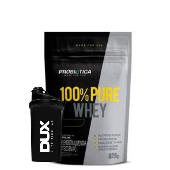 Imagem de 100 Whey Pure Refil 900g - Probiotica + Coqueteleira Dux - Baunilha