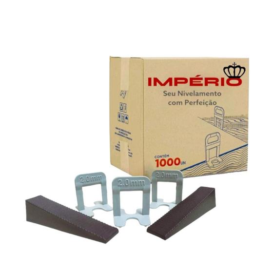 Imagem de 1000 Espaçador + 120 Cunhas para Nivelador Piso Porcelanato Clip 3mm