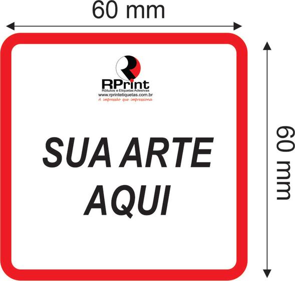 Imagem de 1000 Etiqueta Adesivo Rótulo Em Bopp Personalizado 6x6cm