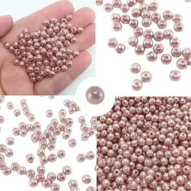 Imagem de 1000 PÇS 4MM Pérolas  c/ furo passante p/ bijuterias, colar, pulseiras, brincos  e artesanatos.