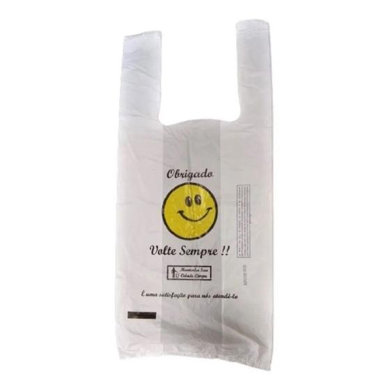 Imagem de 1000 Sacolas Biodegradável Smile Volte Sempre 30x40