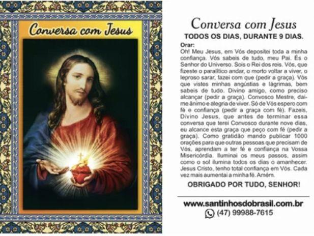 Imagem de 1000 Santinho Conversa com Jesus (oração no verso) - 7x10 cm