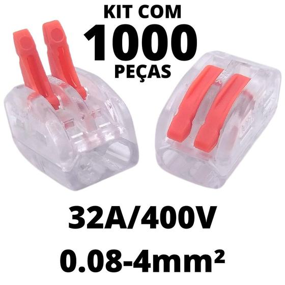 Imagem de 1000un Conector Elétrico Emenda Derivação Para Iluminação 2 vias 4mm² 32A/400V Laranja