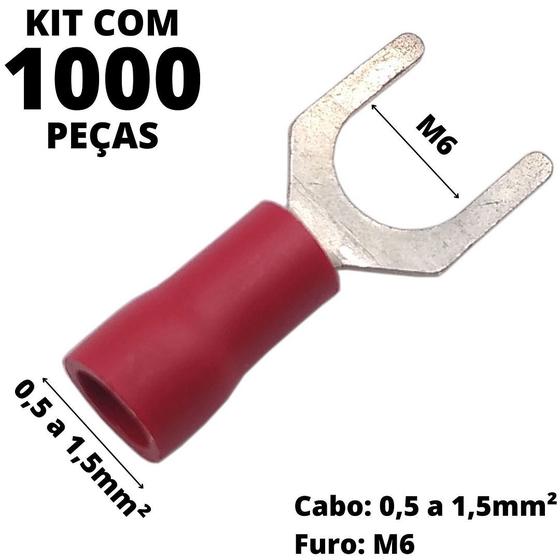 Imagem de 1000un Terminal Forquilha Garfo VM 0,5-1,5mm² M6 SV1.25-6